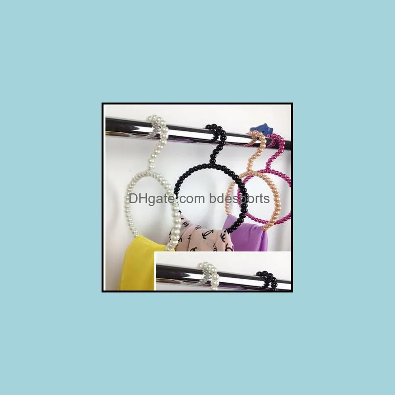 ABS Pearl Scarf Tie Hangers Colorful Round Circle Scarves Plastic Rack Hanging Rack Antiskid Seamless 10pcs wholesale