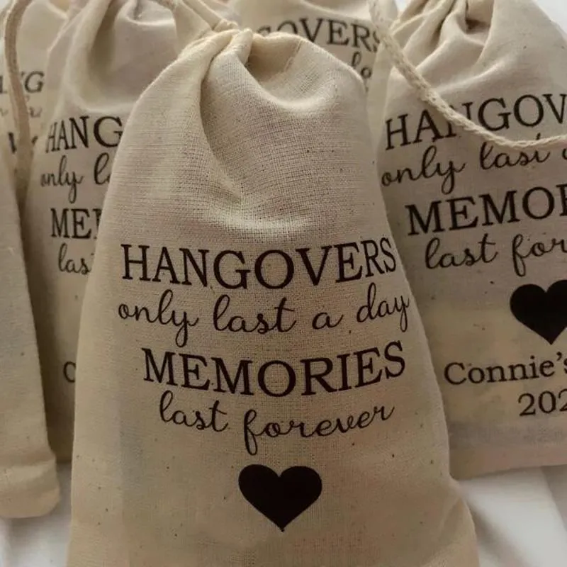 2/5Pcs Wedding Favor Holder Bag Hangover Kit Bags For Guests Gift