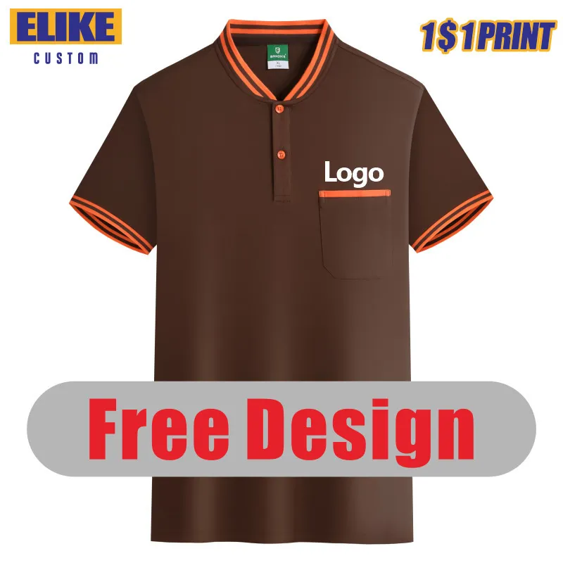 ELIKE Summer Fashion Pocket Polo Shirt Broderie personnalisée Conception personnelle Marque Imprimer Hommes et femmes Tops respirants S-6X 220620