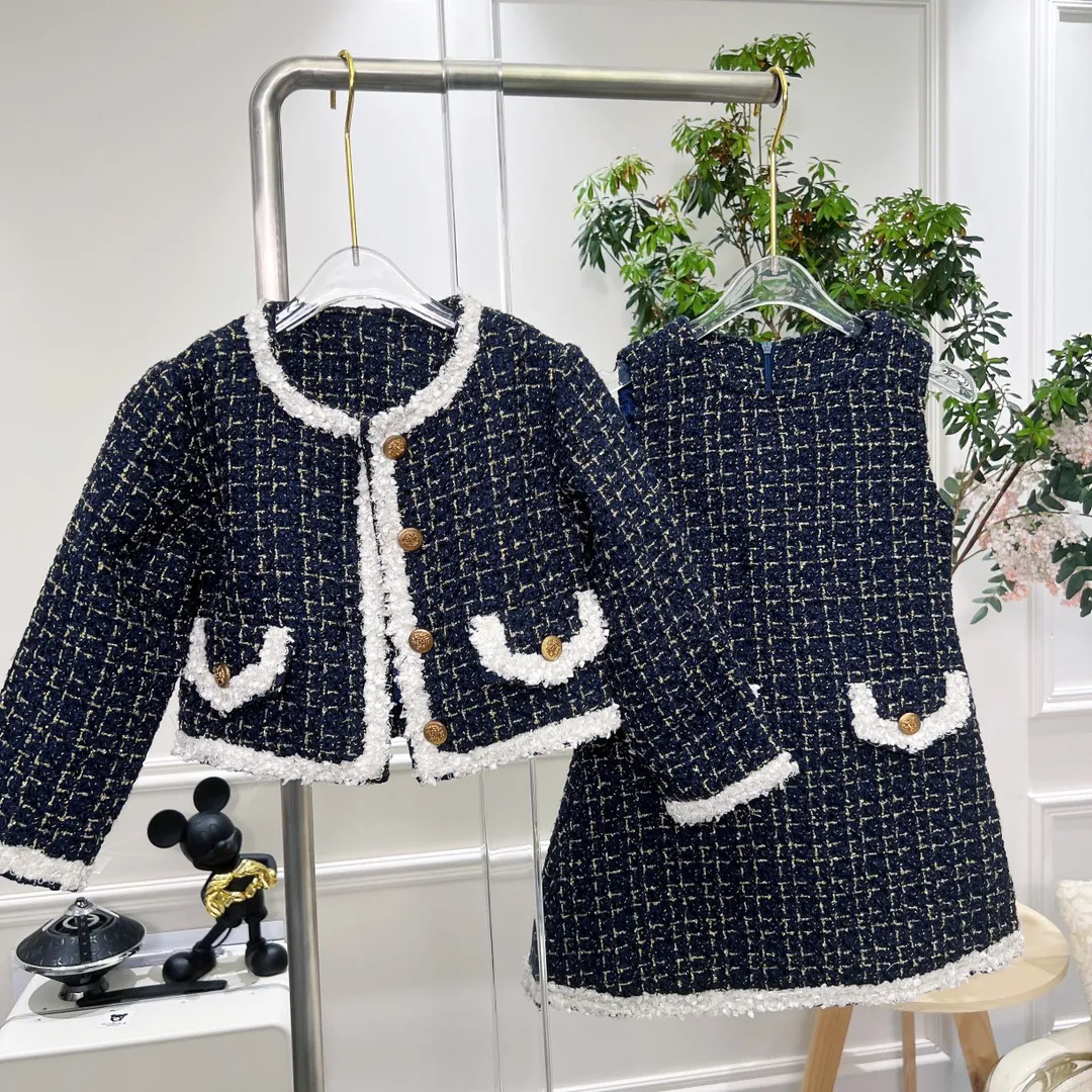 Kids Girl Jacket With Vest Dress Julia Set Autumn Baby Girls