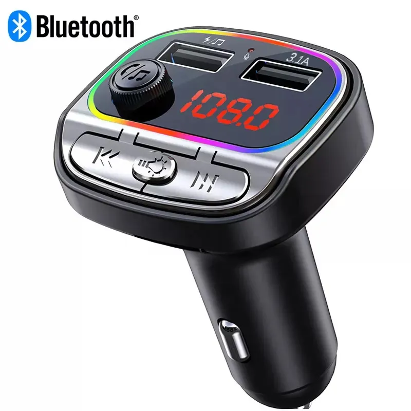 C21 – chargeur mains libres Bluetooth, lecteur mp3 pour voiture, transmetteur fm avec support radio, disque U, carte SD, lecture de musique