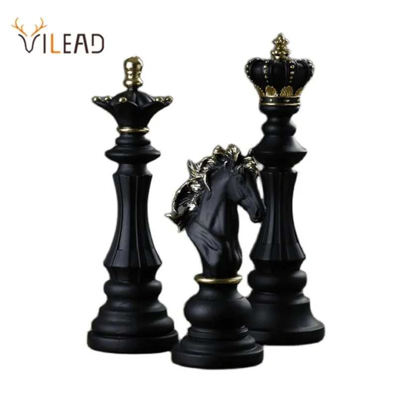Vilead 1 PCS شطرنج قطع الشطرنج التماثيل لـ Decor Decor Decor Decor Room Home Decoration Accessories Modern Chessmen Ornament 220505