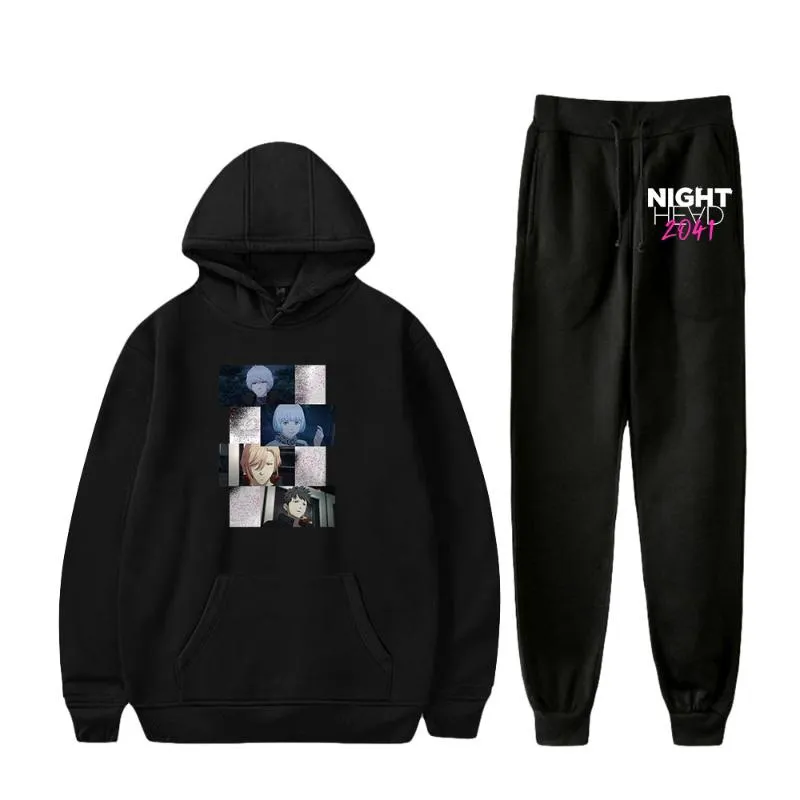 Männer Trainingsanzüge Anime NIGHT HEAD 2041 männer Set Hoodie Hose Trainingsanzug Sportswear Hoodies Männlich SweatsuitHerren