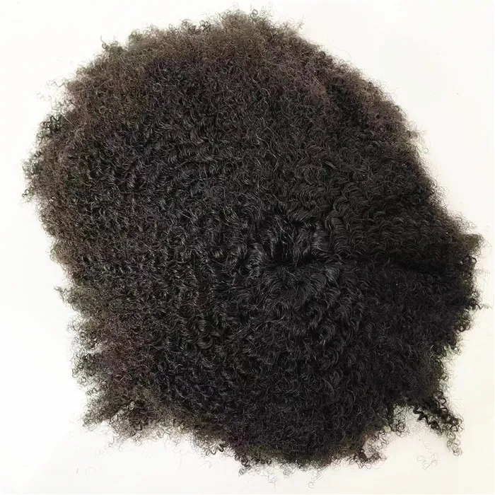 6mm wave Q6 base Indian human virgin hair toupee hand tied #1b male wigs for black man in America fast express delivery