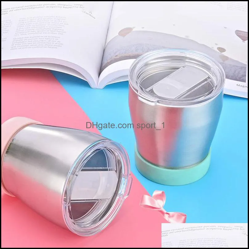 double walled vacuum insulated cup stainless steel kid mug sippy cup with lid clear outdoor travel car non-slip insulated cup dbc