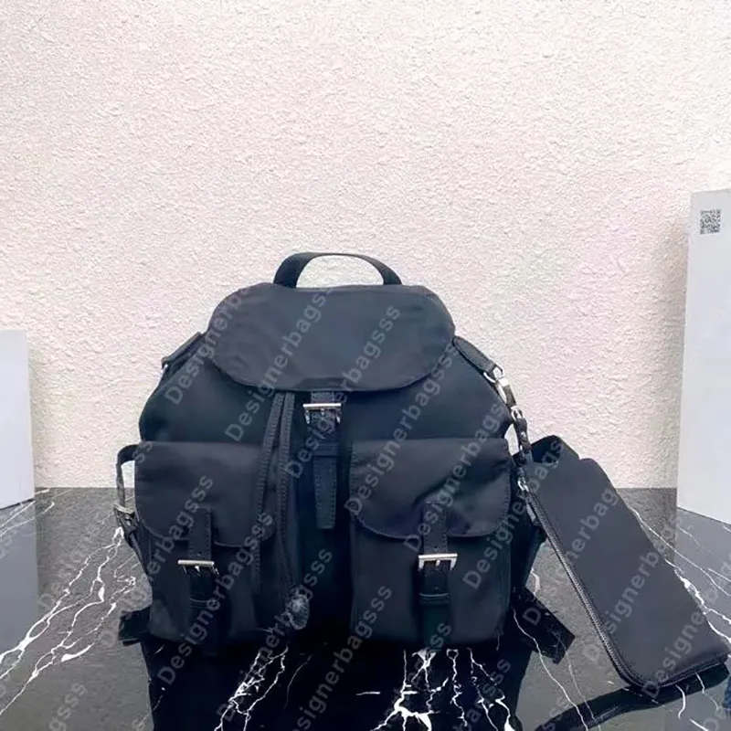 Mittlerer Nylon-Rucksack, Schultasche aus Fallschirmstoff, luxuriöse, wasserdichte Canvas-Handtaschen für Damen, Business-Taschen mit großem Fassungsvermögen, Kordelzugverschluss mit Klappe und Schnalle