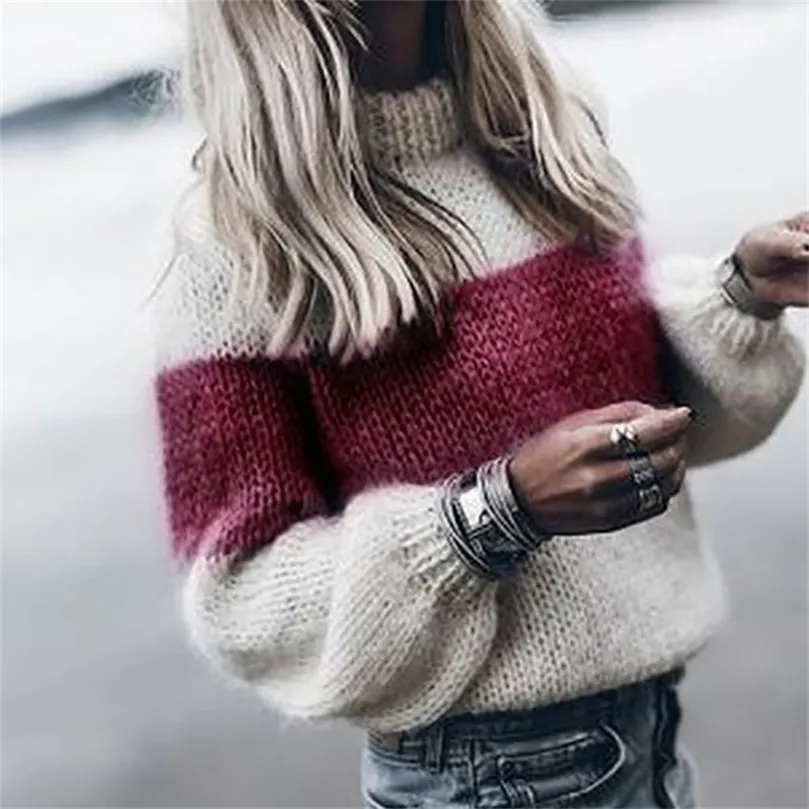 Jaqueta feminina Ladies Winter Fashion Sweater Turtleneck Dress mais recente Turtleneck Women Pullovers Sweaters 201225