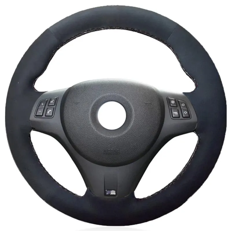 يغطي عجلة القيادة غطاء سيارة من جلد الغزال الجلدي Alcantara لـ M Sport M3 E90 E91 E92 E93 E87 E81 E82 E88 X1 E84STEERING COVESSTEERING