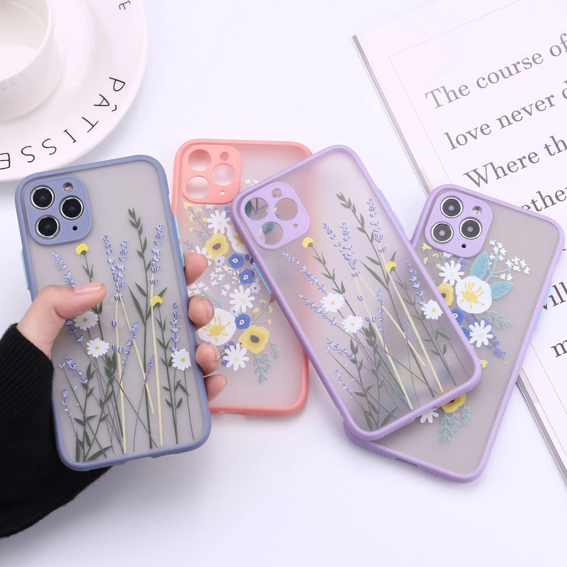 Custodie per telefoni con fiori carini per iPhone 13 12 11 Pro XS MAX XR X 6 6S 7 8 Plus 8plus Cellulari Cover morbida per tpu floreale