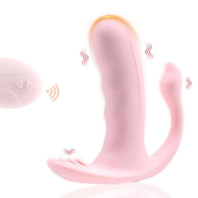 Nxy Vibrators 3 In1 Invisible Wearable g Spot Vibrator Remote Control Clitoral Stimulation Vagina Anal Perineum Sex Toy for Women 220505