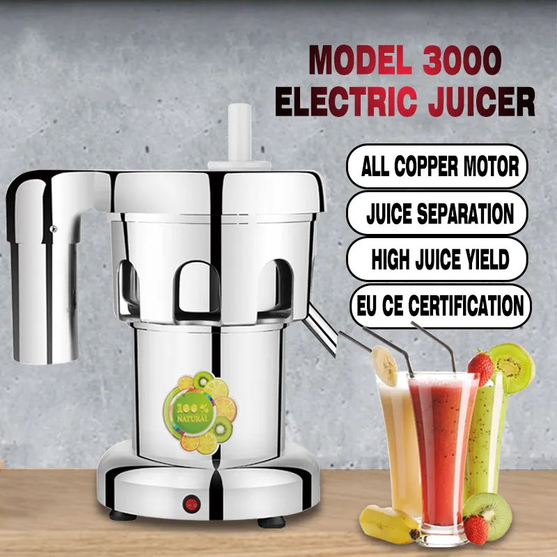 Juíncros multifuncionais comerciais Extrator de aço inoxidável Extrator Centrífugo de separação de sucos Máquina de alimentos cerca de 80 kg/h 220V/110V