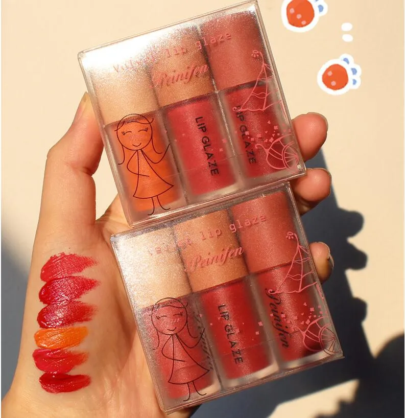 3pcs لؤلؤة ومياه شفاه Mini Lip Kit ، Shinny ترطيب أحمر الشفاه السائل مقاوم للماء شفاه حريري الشفاه الصقيل الطويل الأمامي ، خذني في مجموعة العطلات