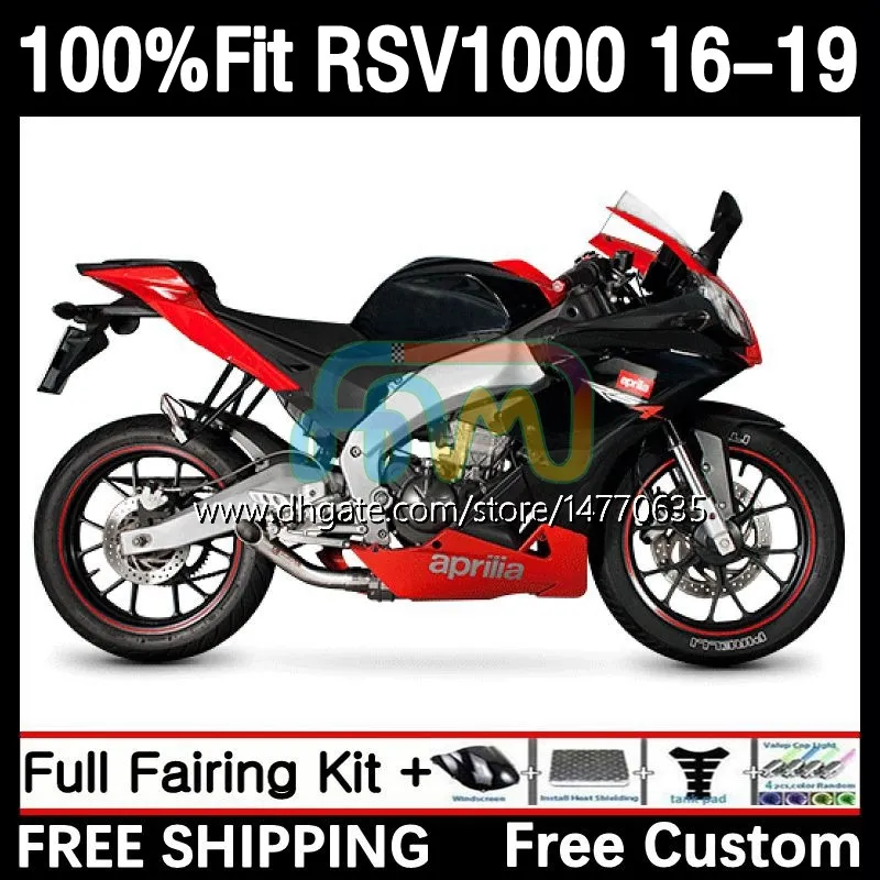 Spritzguss-Verkleidungen für Aprilia RSV4 RSV 1000 RSV-1000 RSV1000 R RR 16 17 18 19 Karosserie 5DH.1 RSV1000RR 2016 2017 2018 2019 RSV1000R 16-19 OEM-Karosserie rot schwarz