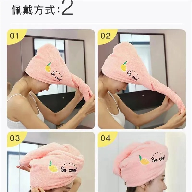 Women Girl`s Magic Microfiber Shower Cap Towel Bath Hats for Woman Dry Hair Caps Quick Drying Soft Lady Turban Head 20220422 E3