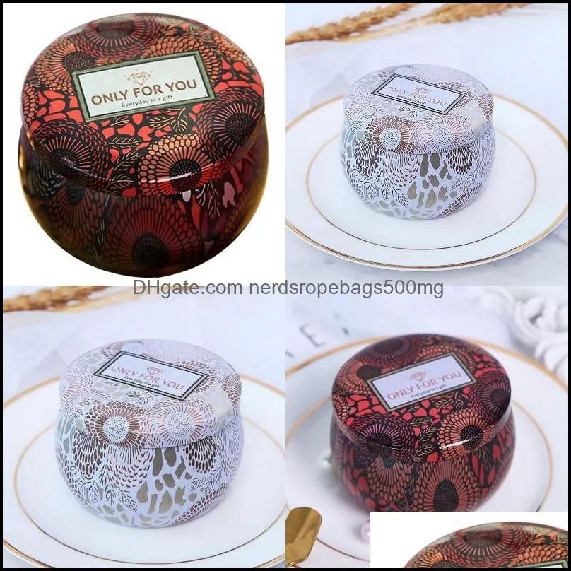 Circular Portable Iron Box Empty Aromatherapy Candle Jar White Red Candy Tea Storage Case Originality New Arrival 2yy J2