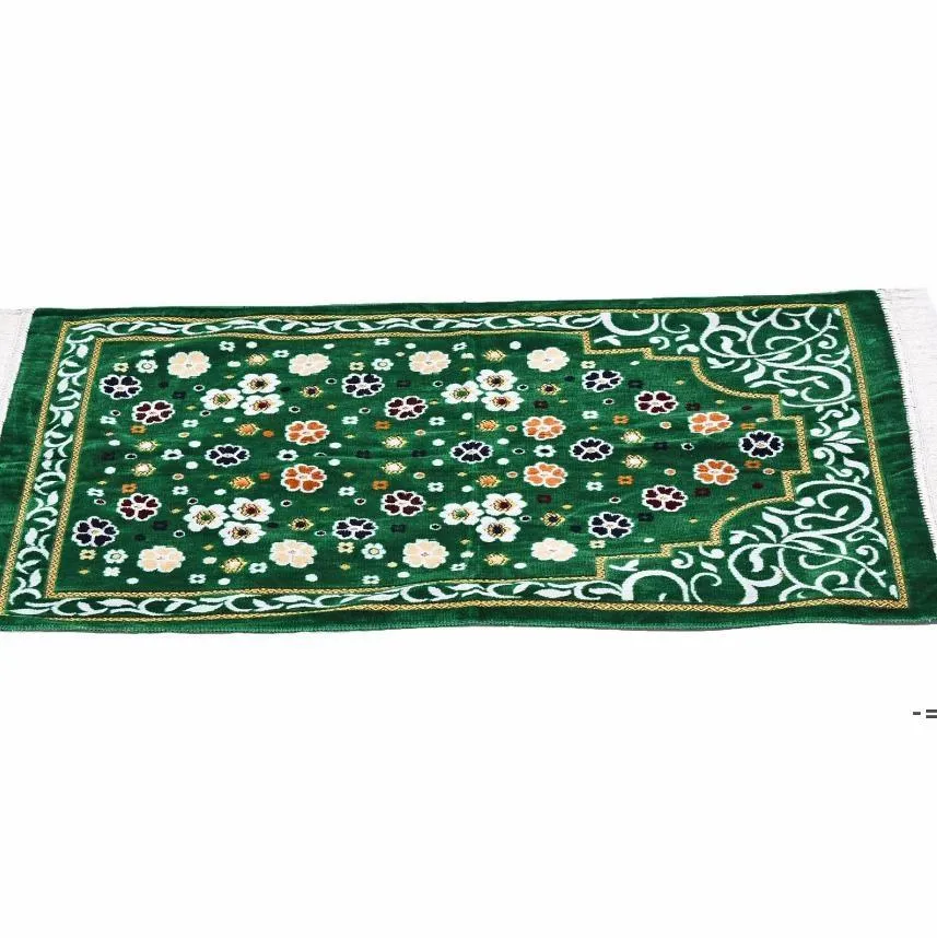 Islamitische Prayer Mat Moslim Tassels Tapijt Salat Musallah Islam Dikke Gebeden Tapijt Deken Zachte Banheiro Bid Mats Tapis 70 * 110 CM GCE13784