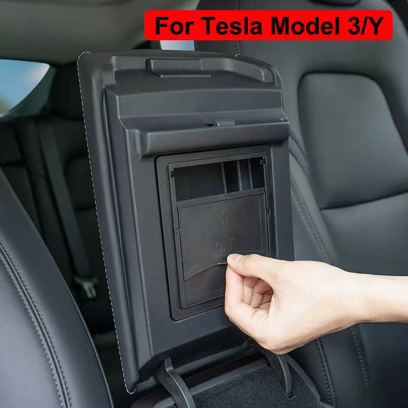 2021 Model3 Center Console Organizer Armário Caixa de Armazenamento Escondido para Tesla Modelo 3 y Auto Braço Suporte Caso Acessórios Para Carro