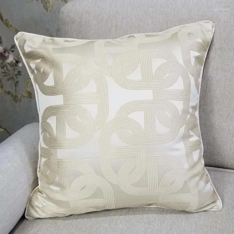 Set di 2 cuscini decorativi geometrico 45 x 45 cm grigio e oro
