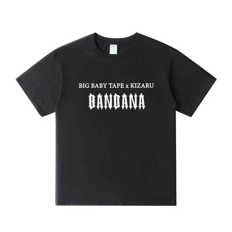 Bandana I t Shirt grote babytape en Kizaru Nieuw album Hip Hop Mens Clothing Premium 100 Cotton T -shirt voor mannen Tops J220727