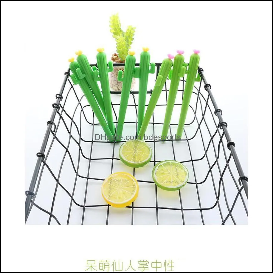 1pcs New Cute Creative Kawaii Cactus Gel Pen Succulent Plants Stationery Kids Gift Schoo jlloKy mx_home