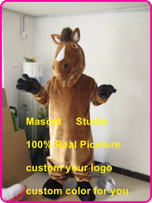 Costume de mascote de cavalo marrom personalizado fantasia fantasia anime kit mascotte tema fantasia vestido carnaval couve40187