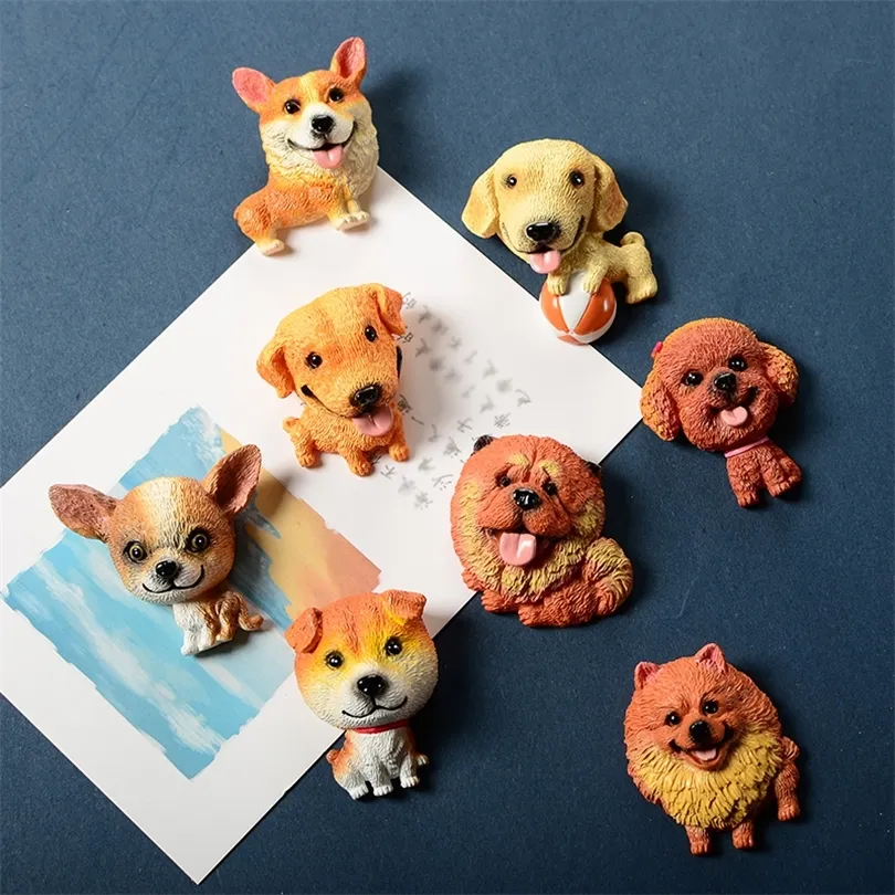 3D Fridge Magnet Puppy Cartoon Pet Dog Cute Animal Creative Message Post Pasta de geladeira S 220426