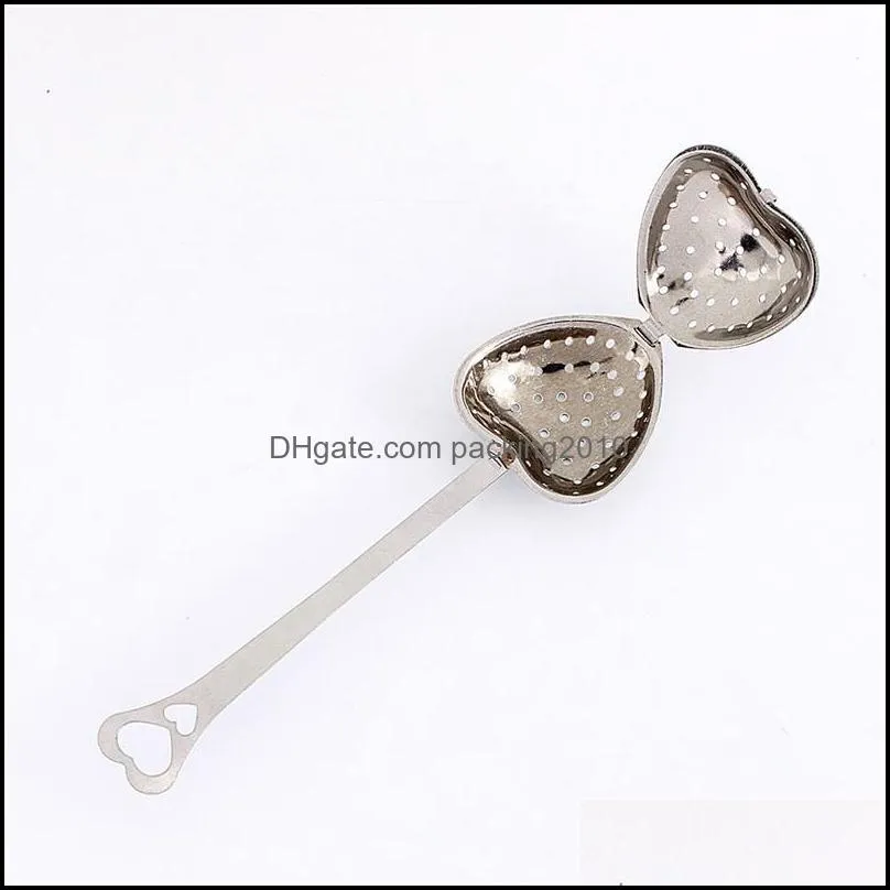 Heart shaped tea infuser Stainless Steel Teas Infuser Spoon Tea Strainer Steeper Classic Handle Shower Cute Tea Filter