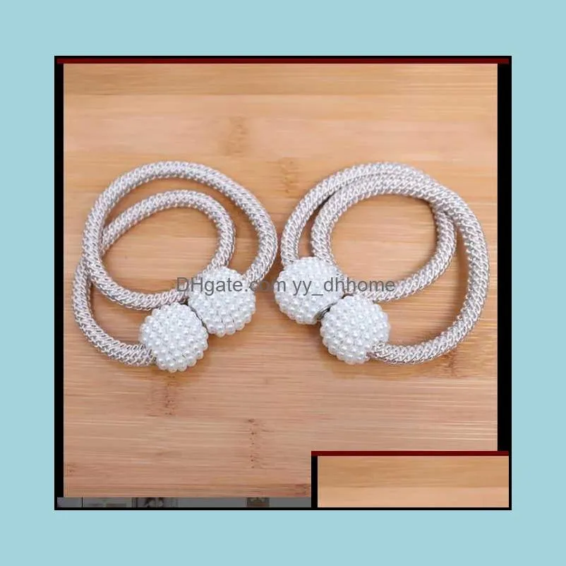 Other Home Decor Perforated Pearl Magnetic Curtain Buckle Textile Tie Rope Fashion Strap