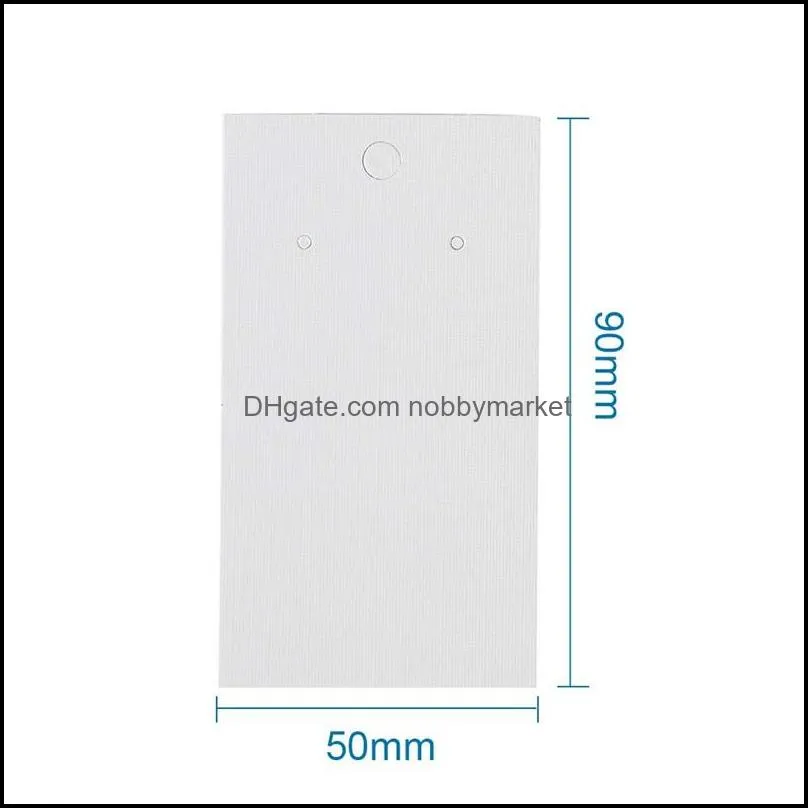 pandahall 100pcs White Earring Paper Card Jewelry Display Marking Garment Prices Label Tags 90mm long, 50mm wide Wholesale F80