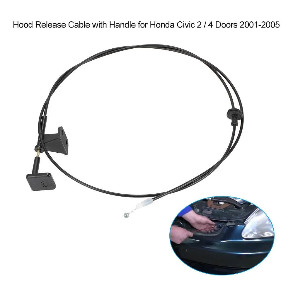 Cavo di rilascio del cofano del coperchio del serbatoio con maniglia per Honda Civic 2 4 porte 2001-2005