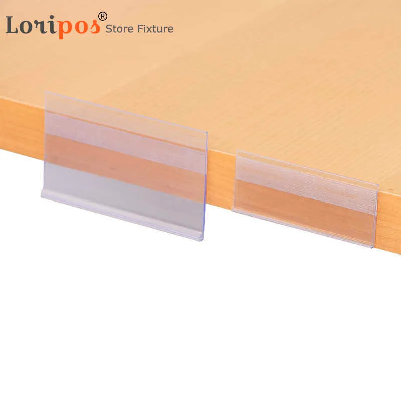 Plastic PVC Shelf Data Strips Clip Holder with Adhesive Tape on Back Multi-size for Merchandise Price Talker Sign Label Display