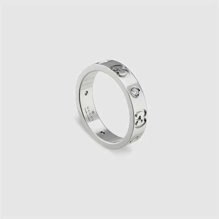 bijoux de créateur bracelet collier bague shuangg or blanc 18 carats diamant unique tendance couple paire bague droite