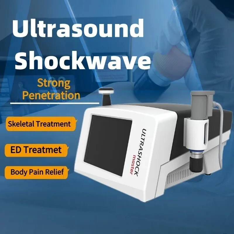 Pneumatisk chockvågterapimaskin Hälsa Gadgets Ultraljudsteknik Fysioterapiutrustning Portable Clinic Använd Shock Wave System 2 i 1 enhet till försäljning