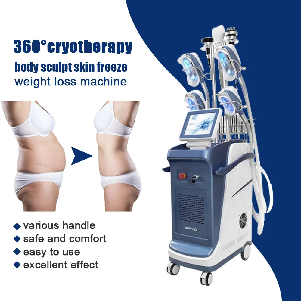 Professionele Multifunctionele Afslankmachine 360 ​​Groep Cryolipolysis Cryotherapie Cryo Coole Tech Anti Cellulite Dubbele Kin Verwijdering Apparatuur voor Commercieel