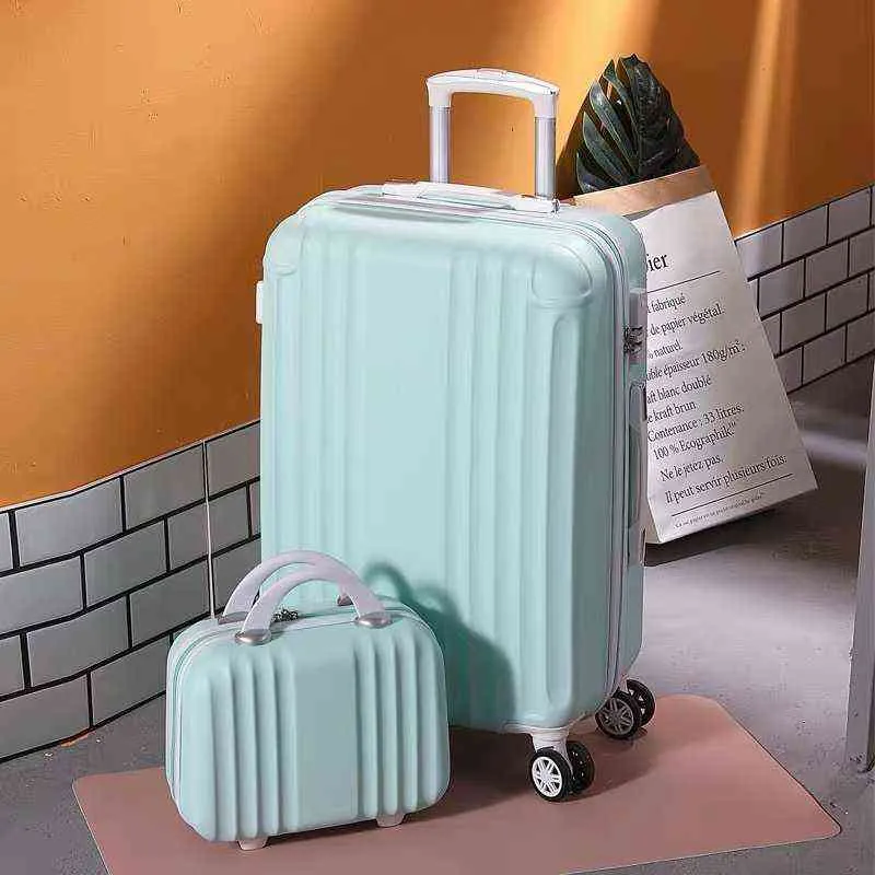 Valigia da viaggio per donna Spinner Wheels '' Carry Ons Trolley Set di valigie Cabin Case Student Inch Rolling J220708 J220708