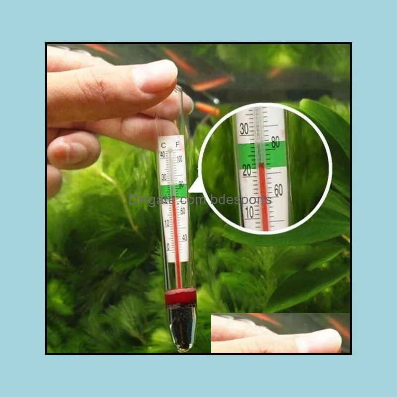 Aquarium Water Thermometer Filtration & Heating Accurate Glass Temperature Meter Control With Suction Cup Fish Tank Accessories