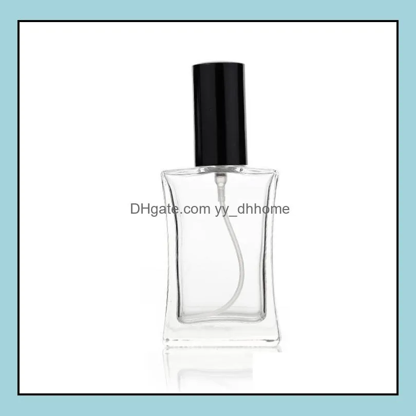 50ml square perfume bottles empty bottle clear glass spray-bottle wholesale sn4262