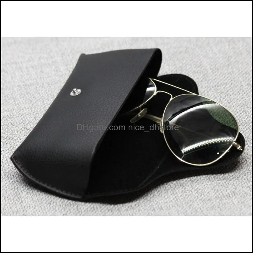 wholesale black sun glasses case retro brown leather sunglasses box discount cheap fashion eye glasses pouch without cleaning cloth nicedhstore