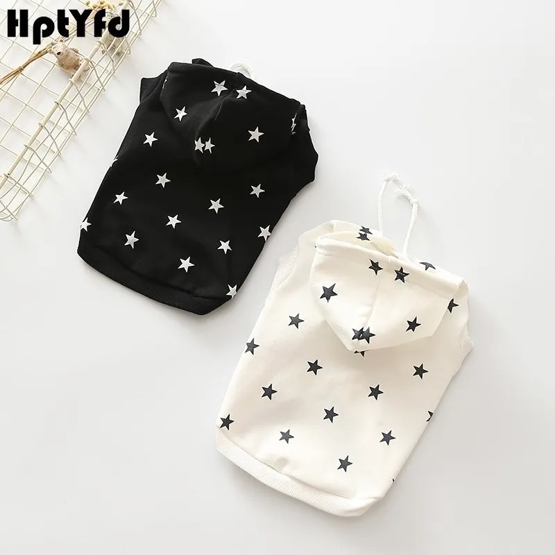 HptYfd Fashion Pet Cat Dog Clothes 100%Cotton Star Hoodie Doggy Coat Product for Small Medium Dogs Sweatshirt Leisure Customes Y200330