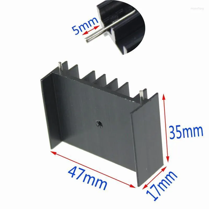 Ventole Raffreddamento Pezzi/lottp 35x47x17mm MOS IC Triodo Radiatore Ventole in alluminio estruso anodizzato nero