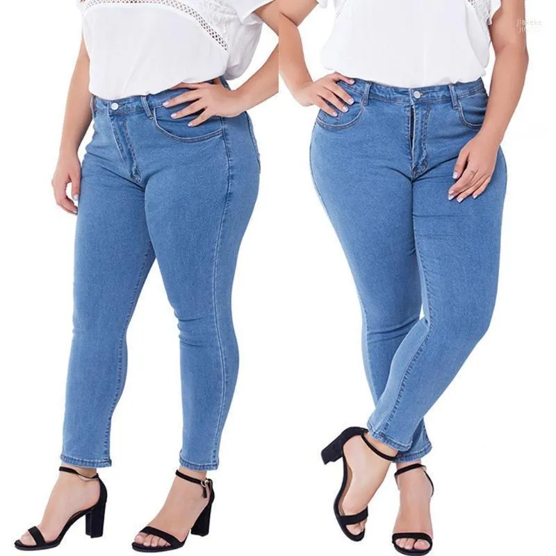 Женские джинсы Женщина 2022 плюс размер Slim Jeggings Skinny Women растягивайте лето высокую талию для джинсовых штанов