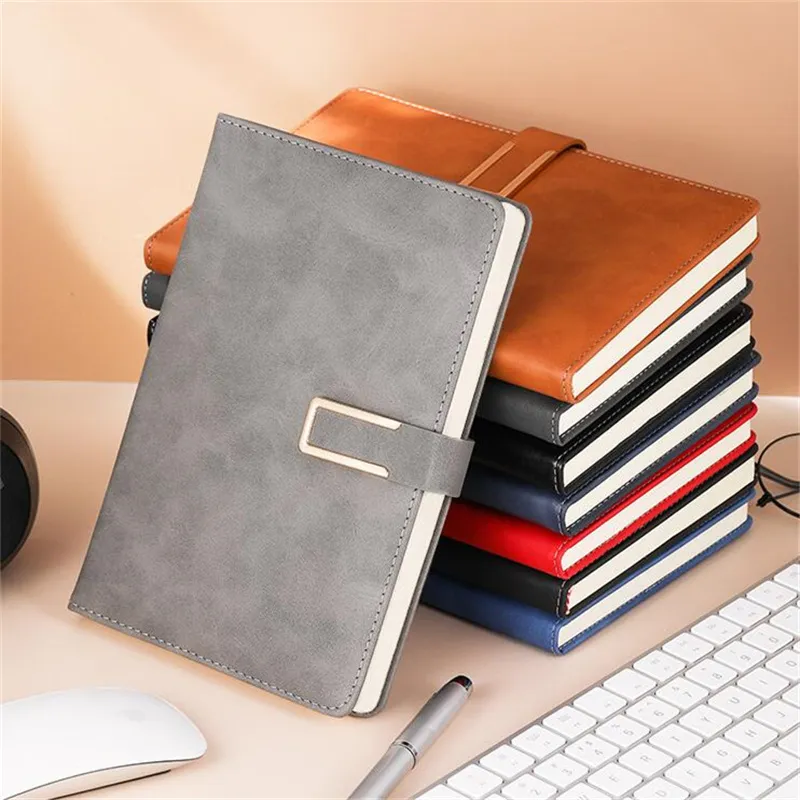 A5 B5 Notepads PU Leather Cover Notebook Work Meeting Record Notepad Office Diary Sketchbook voor studentencadeau