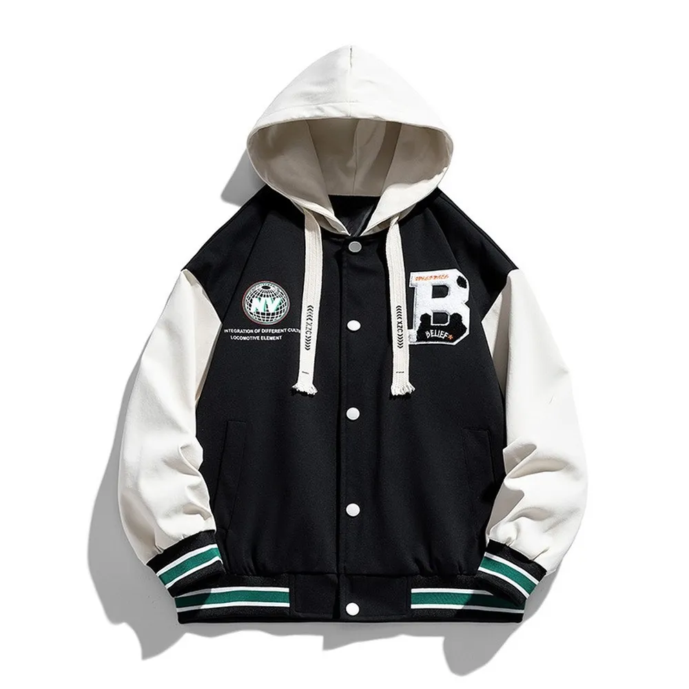 Giacca da baseball bomber casual monopetto con logo di tendenza della moda di nuovo arrivo Cappotti cardigan larghi Giacca da baseball da uomo taglie forti