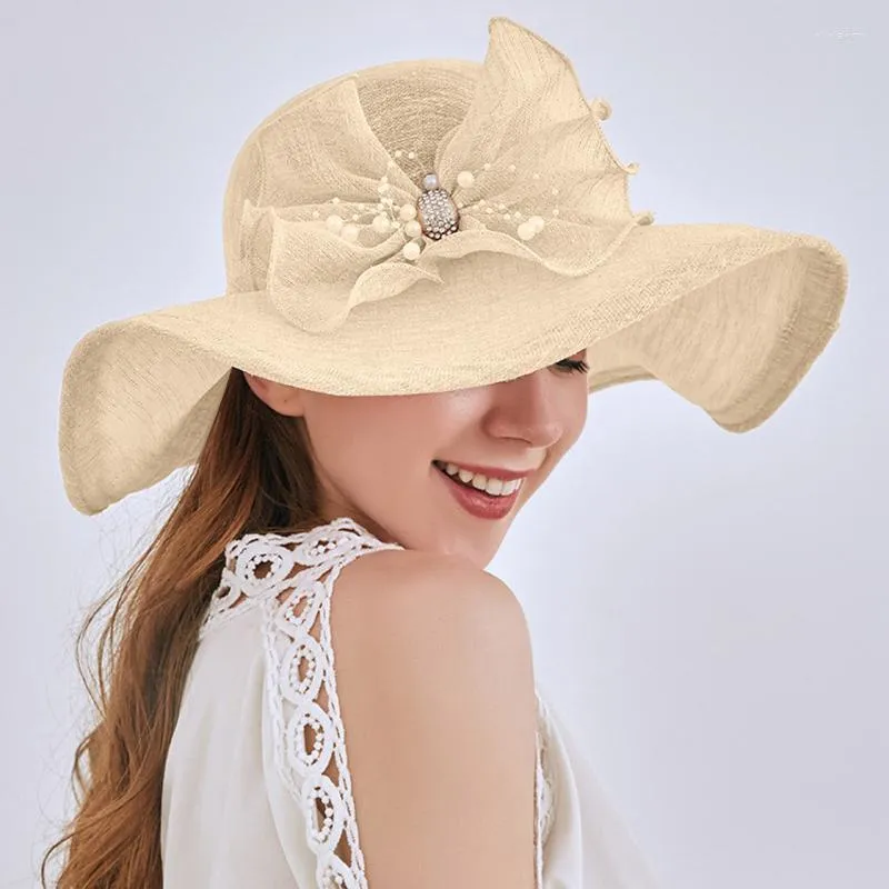 Cappelli a tesa larga Cappello da sole Baby Womens Summer Dress Leaf Flower Bridal Shower Beach Mens LightweightWide Oliv22