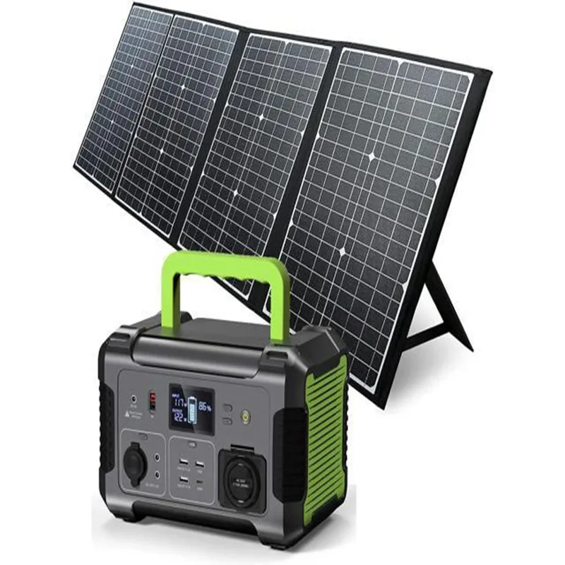 Estación de energía portátil con panel solar incluido Generador solar de 519 Wh con cargador solar plegable de 120 W Fuente de alimentación regulada MPPT de 12 V