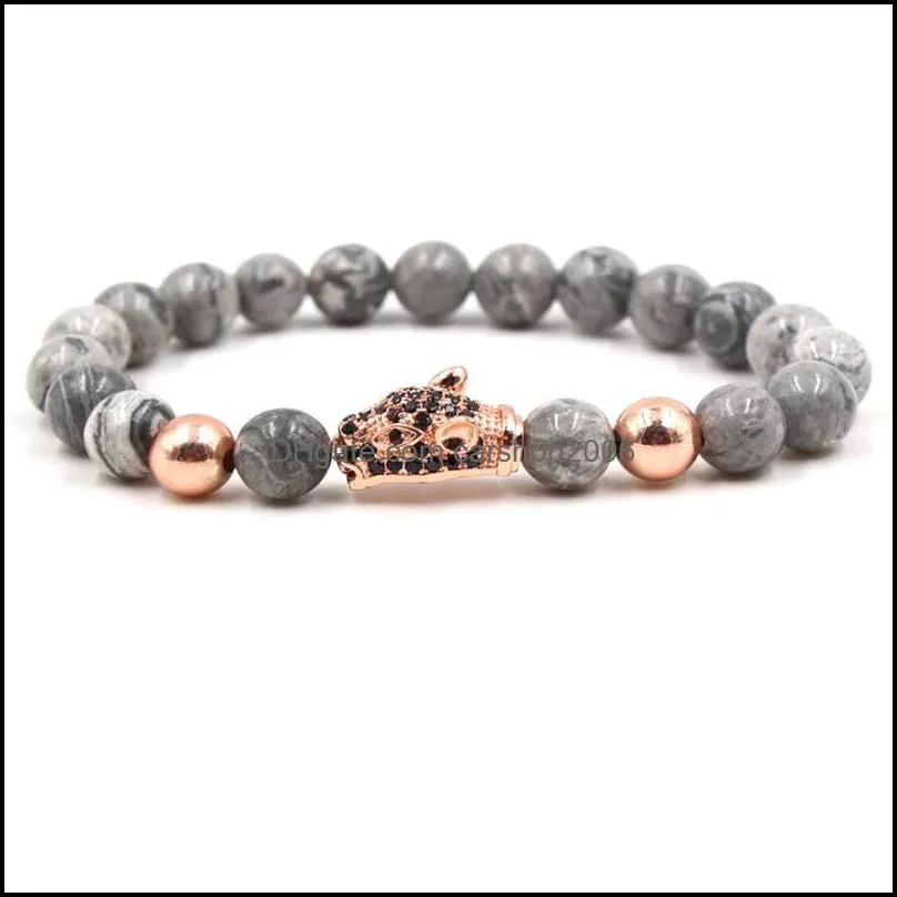 stone bracelet popular stone anchor cz beads leopard head bracelet zircon bracelets carshop2006
