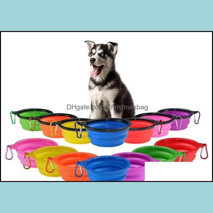 Pet Dog Bowls Sile Puppy Collapsible Feeding Bowls With Climbing Buckle Outdoor Travel Portable Food bbyIrr warmslove