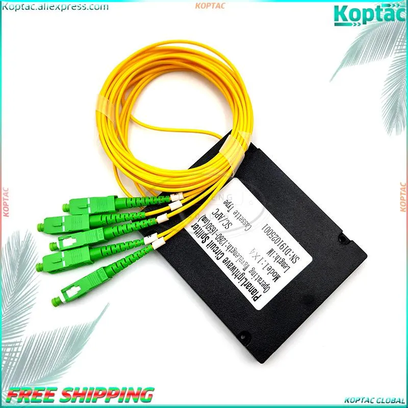 Fiber Optic Equipment SC/ APC 1x4 PLC Optical Splitter Single Mode With SC/ APC Connector FTTH SC ABS Boxfiber