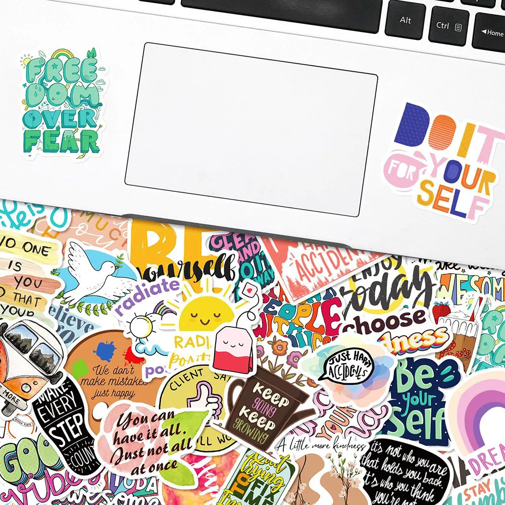 50pcs Reading Stickers Waterproof Motivational Stickers Vintage Books Study Stickers for Computer, Luggage, Guitar, Laptop, Water Bottle