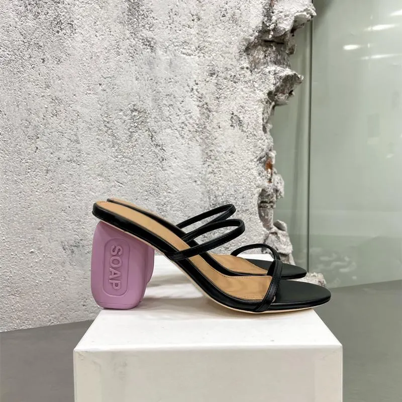 Sandali 2022 Lady Designer Summer Women Scarpe Apri sapone Sandalias autentico in pelle Teli alti Stripper Stiletto Zapatos Mujer